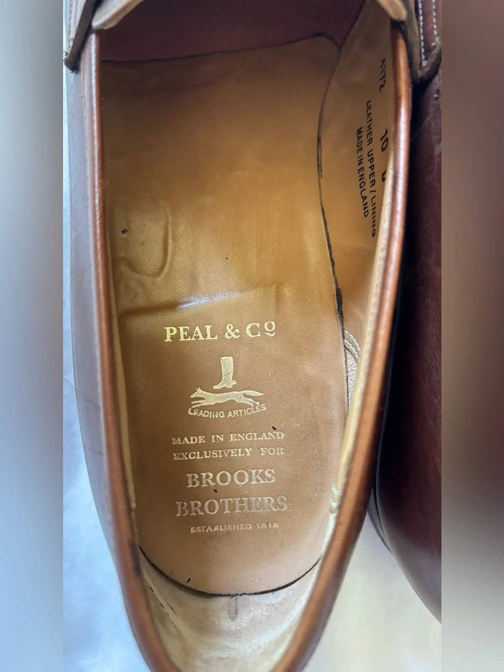 Peal & Co Brooks Brothers Men’s 10D Brown Leather Penny Loafers England